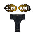 Moda Metal Ayak Çeyiz ve Hediye Kutusu Mobilya Ayağı(2,5CM)(BRONZ)(8 ADET)