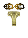 Moda Metal Ayak Çeyiz ve Hediye Kutusu Mobilya Ayağı(2,5CM)(ALTIN)(2 ADET)
