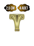 Moda Metal Ayak Çeyiz ve Hediye Kutusu Mobilya Ayağı(2,5CM)(ALTIN)(4 ADET)