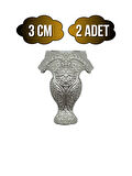Lüx Metal Ayak Çeyiz ve Hediye Kutusu Mobilya Ayağı(3CM)(GÜMÜŞ)(2 ADET)