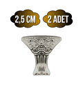 Pati Metal Ayak Çeyiz ve Hediye Kutusu Mobilya Ayağı(2,5CM)(GÜMÜŞ)(2 ADET)