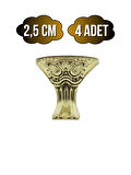 Pati Metal Ayak Çeyiz ve Hediye Kutusu Mobilya Ayağı(2,5CM)(ALTIN)(4 ADET)