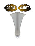Lüx Lükens Beyaz 20cm Plastik Ayak Mobilya Masa ve Dolap Ayağı(BEYAZ)(20CM)(4 ADET)