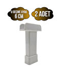 U Geçme Beyaz Plastik Ayarlı Ayak Mobilya Masa ve Dolap Ayağı(BEYAZ)(6CM)(2 ADET)