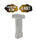 U Geçme Beyaz Plastik Ayarlı Ayak Mobilya Masa ve Dolap Ayağı(BEYAZ)(6CM)(4 ADET)