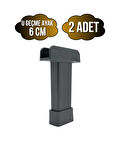 U Geçme Gri Plastik Ayarlı Ayak Mobilya Masa ve Dolap Ayağı(GRİ)(6CM)(2 ADET)