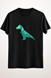 Erkek Siyah Dinosaur, Origami Style - Ds1716