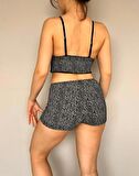 Şortlu crop pijama takım