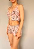 Şortlu crop pijama takım