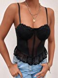 Crop Korse Detaylı Dantel Büstiyer