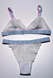 EKRU DESENLİ LASTİKLİ FULL DANTEL BRALET TAKIM DS20095BRT