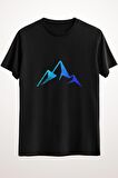 Erkek Siyah Abstract Mountain Blue - Ds2429