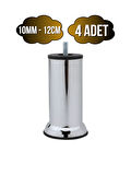 Metal Ayak Vidalı Pasolu Mobilya Yatak Koltuk Baza Ayağı(METAL)(4 ADET)(12CM)(KROM)(10MM)(VİDALI)