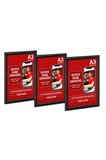 3 Adet - Alüminyum Açılır Kapanır Çerçeve Gönye Köşe - A3 - 30x42 cm - Siyah - 25mm