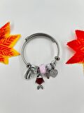 Kadın Charm Balık  Çelik Bileklik Mürdüm