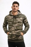 Erkek Kamuflaj Desenli 2 İplik 4 Mevsim Kapüşonlu Kanguru Cepli Hoodie Sweatshirt - Kamuflaj