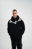 MARSİLYAN Kapüşonlu Sweatshirt Siyah Unisex Oversize Baskılı