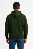 Üç İplik Kapüşonlu Tam Fermuarlı Kanguru Cepli Sweatshirt Hoodie - Haki
