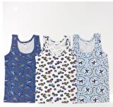 KOTA 1014 ERKEK ÇOCUK RENKLİ DESENLİ ASKILI ATLET 12 ADET