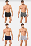 ANIT 1284 ERKEK NEFES ALAN BAMBU KARIŞIK RENKLİ BOXER 4 ADET