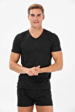  127 ERKEK MODAL SÜPER İNCE KISA KOL V YAKA ATLET 3 ADET