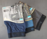 BERRAK 4476 ERKEK MODAL ÇOK RENKLİ LİKRALI BOXER 3 ADET