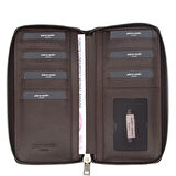 Pierre Cardin Kahve Örgü Unisex Deri Cüzdanı 11056