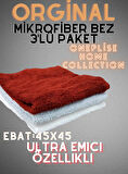 Mikrofiber Ultra Kalın Üstün Sıvı Tutma Özellikli 3' Lü Temizlik Bezi (45X45)