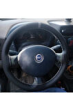 DİKİŞLİ DİREKSİYON KILIFI SİYAH DERİ GRİ YÜZÜK/DİKİŞ FIAT DOBLO İÇİN