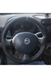DİKİŞLİ DİREKSİYON KILIFI SİYAH DERİ GRİ YÜZÜK/DİKİŞ FIAT DOBLO İÇİN