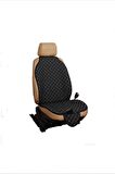  Smart Forfour  (2004-2007) Terletmez, Ortopedik Koltuk Minderi, Siyah Kumaş Beyaz Dikiş  