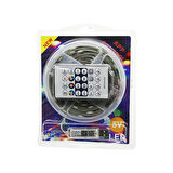 9MT KUMANDALI - USB Lİ RGB ŞERİT LED 0.4W/M - 20lm/led -20+55°C (4767)