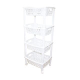 4 KATLI SEPET DÜZENLEYİCİ - RAF ÜNİTESİ TEKERLEKLİ 400X295X960MM (4767)