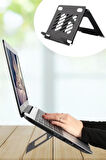 Ayarlanabilir Metal Dizüstü Destek Tabanı Katlanabilir Taşınabilir Laptop Sehpa
