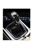 RENAULT MEGANE SW 2008-2015  Uyumlu Vites Körüğü Siyah Deri Siyah Dikiş  