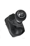 Renault Scenic 2 2003-2009  Uyumlu Vites Körüğü Siyah Deri Siyah Dikiş     