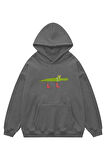 Unisex Crocodile Sweatshirt Kapşonlu Hoodie
