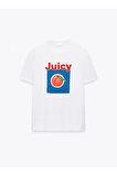 Juicy Baskılı Bisiklet Yaka Basic Trend Kadın T-shirt