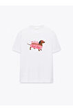 You Are One Hot Dog Baskılı Bisiklet Yaka Basic Trend Kadın T-shirt