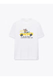 On My Way Baskılı Bisiklet Yaka Basic Trend Kadın T-shirt