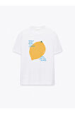 Eat The Lemon Baskılı Bisiklet Yaka Basic Trend Kadın T-shirt