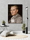 The Great Leader Mustafa Kemal ATATÜRK Portre Dekoratif Dikey Kanvas Tablo
