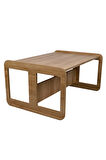Industrial Living 2 Kişilik Çocuk Masası – Ceviz MDF - Pembe Çekmeceli