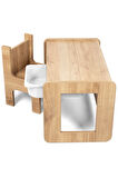 Çocuk Oyun, Aktivite ve Etkinlik Masası, Ceviz-Beyaz, 18mm 1.Sınıf MDF