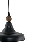 TEKLİ CONO SIVAMA METAL SARKIT AVİZE AHŞAPLI SİYAH