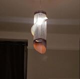 Tornado Modern Tasarım Doğal Ahşap Mdf Lazer Kesim Rustik Salon Avize