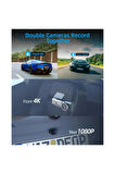 Ozmik D28 WiFi Dashcam Araç Ön Arka, 4K+1080P, Araç Kamerası Araç Kamerası 64GB SD KART HEDİYE