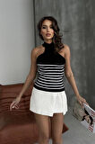 Taylor Çizgili Crop Atlet 3359-015