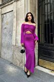 Lita Cut Out Büzgülü Elbise 2715-8