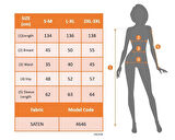 Kadın Uzun Kollu Kruvaze Yakalı Beli Kuşaklı Uzun Saten Elbise